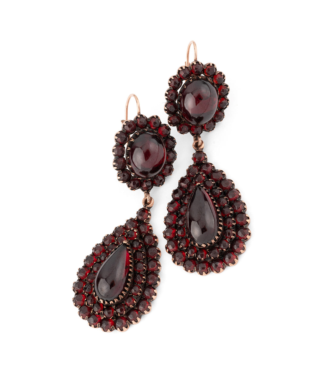 Antique garnet earrings "Sabina" - Caillou Paris