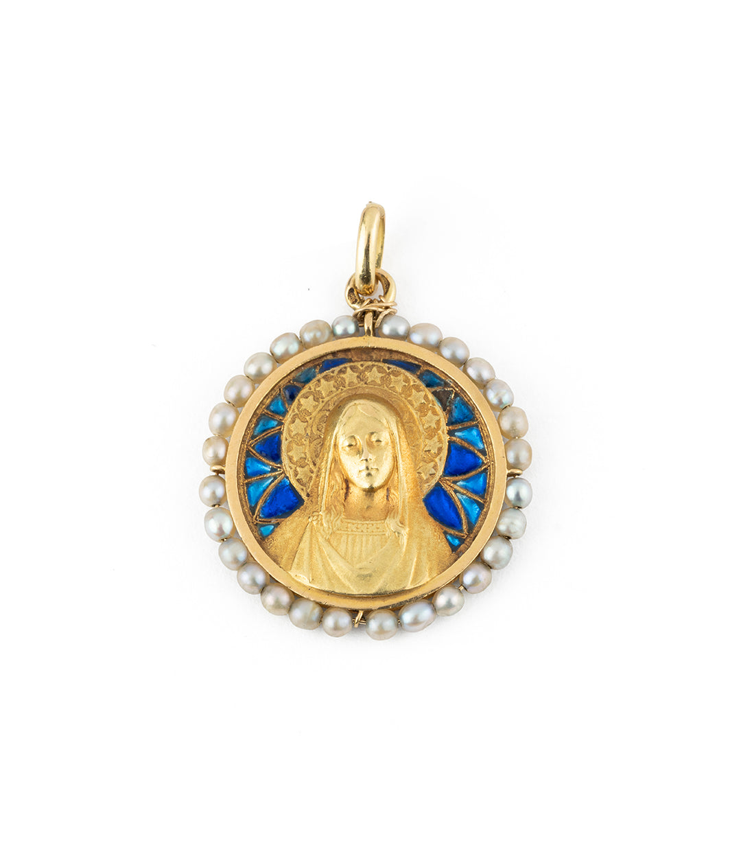 Antique gold and pearl medal Gaizka - Caillou Paris