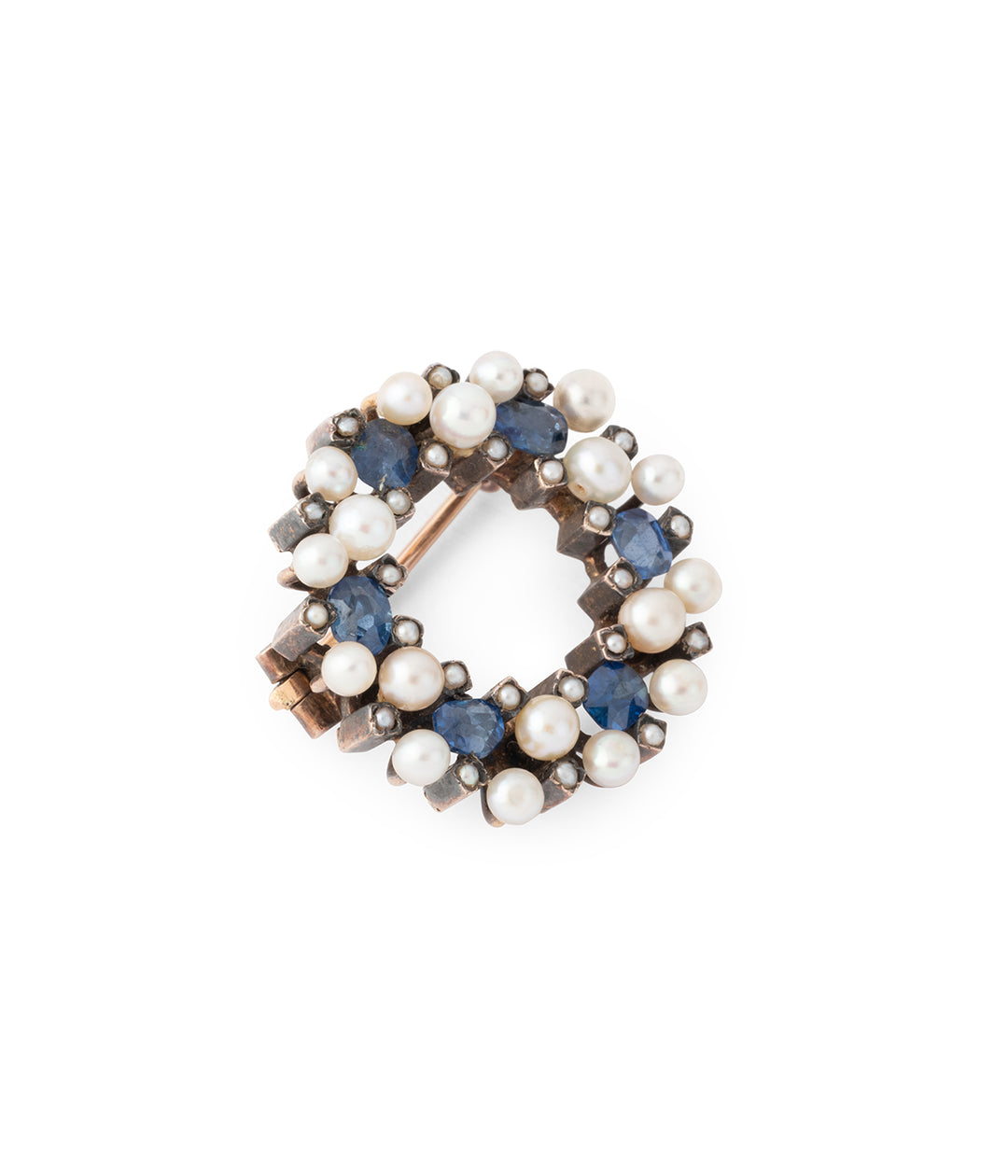 Antique-gold-brooch-pearls-sapphires-Joska
