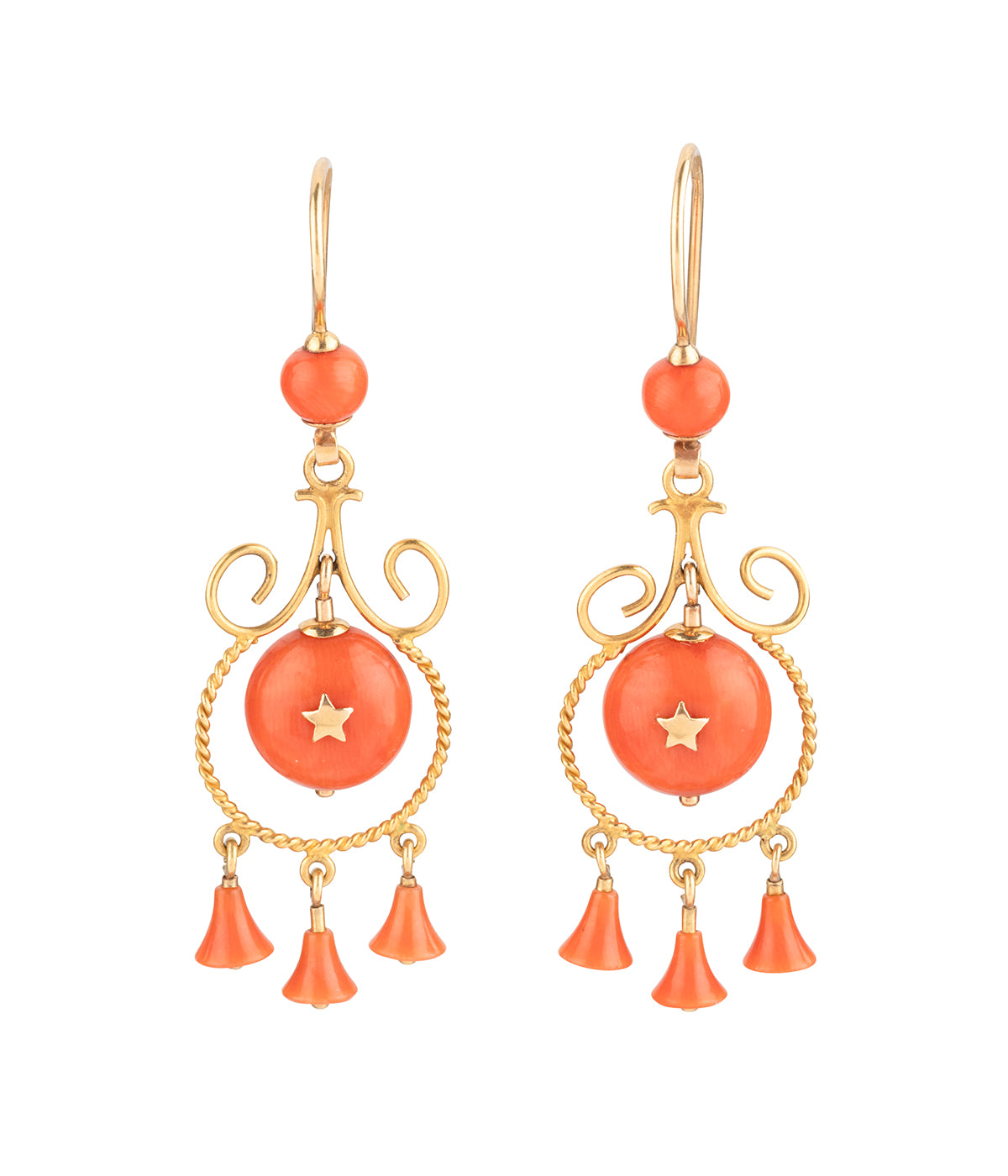 Antique-gold-earrings-coral-Nessa-Caillou-Paris