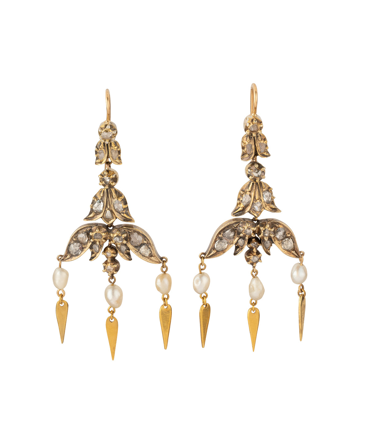 Antique-gold-earrings-diamonds-pearls-Pavak-Caillou-Paris
