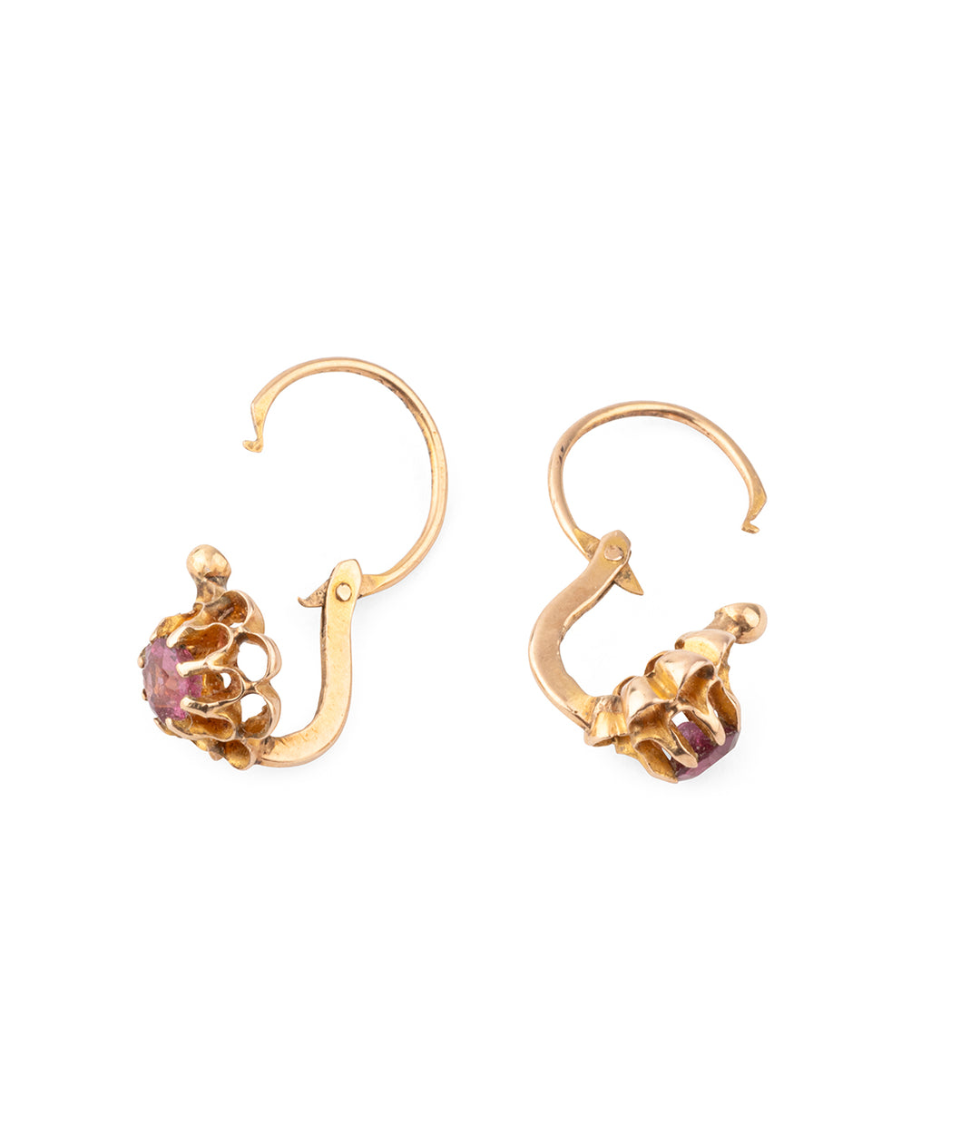 Antique-gold-earrings-red-stones-Riona-Caillou-Paris