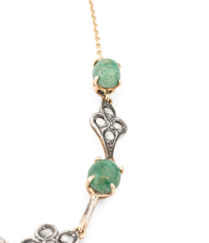 Antique-gold-necklace-emerald-Zyste-Caillou-Paris