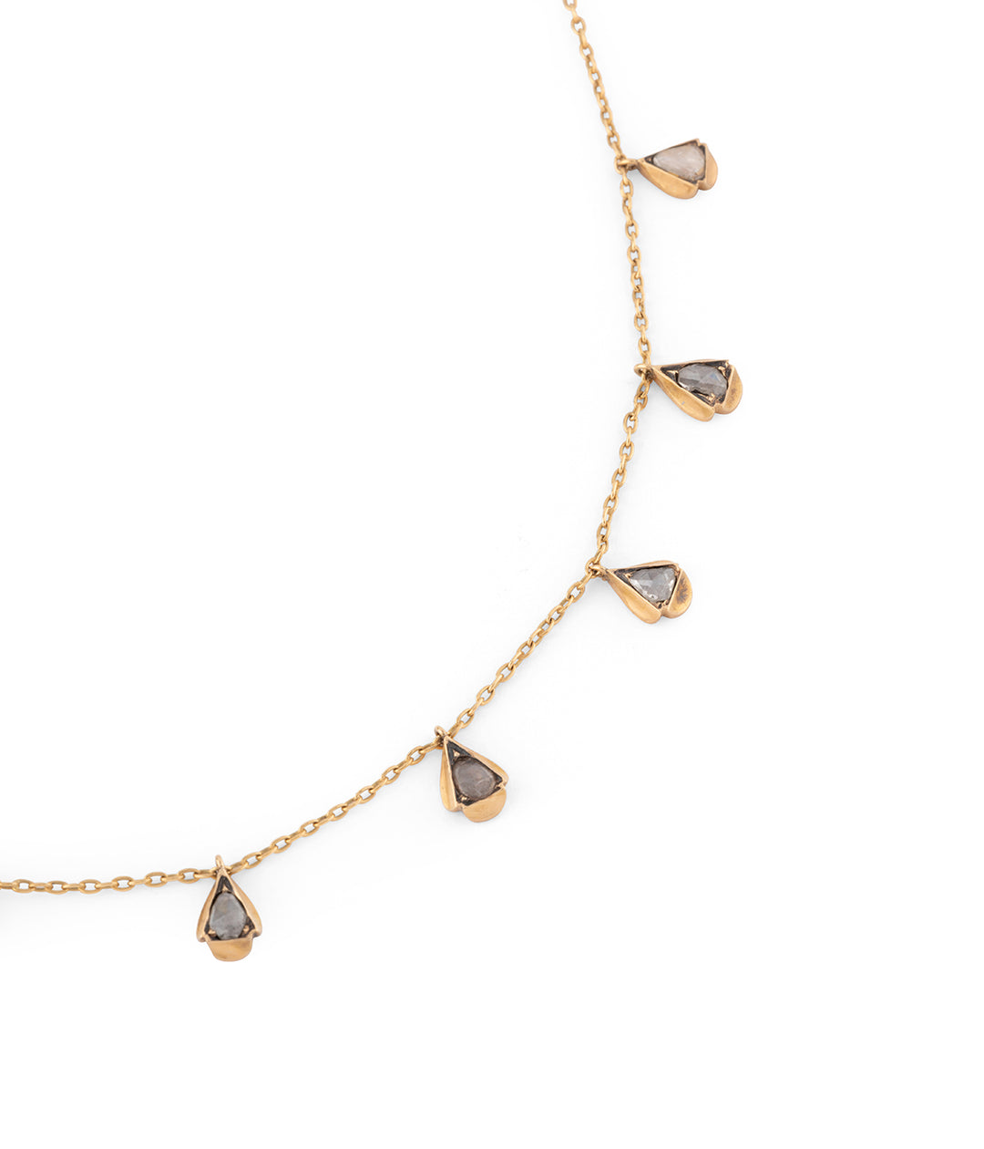 Antique gold necklace rosecut diamonds "Yuri" - Caillou Paris