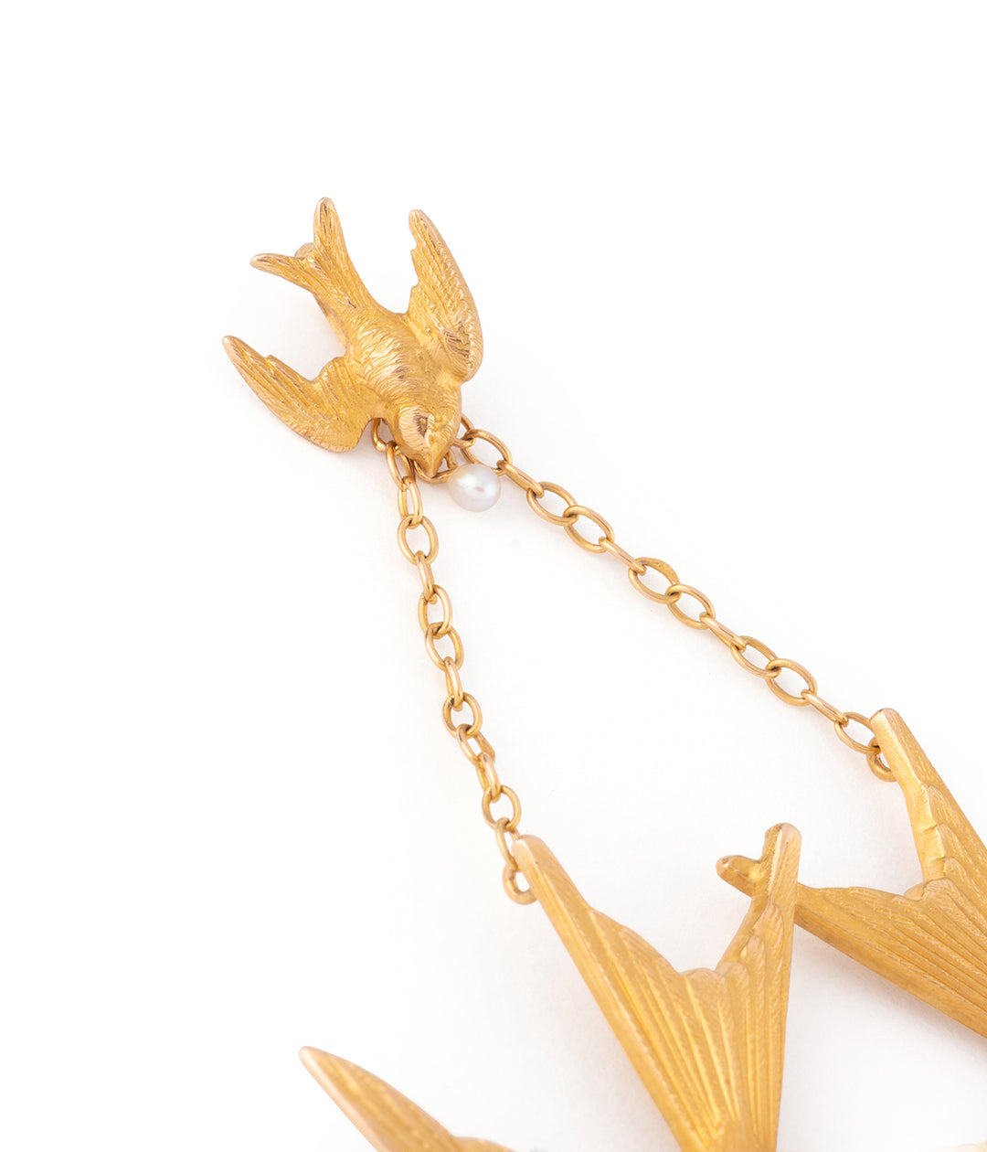 Antique gold pendant swallow "Onni" - Caillou Paris