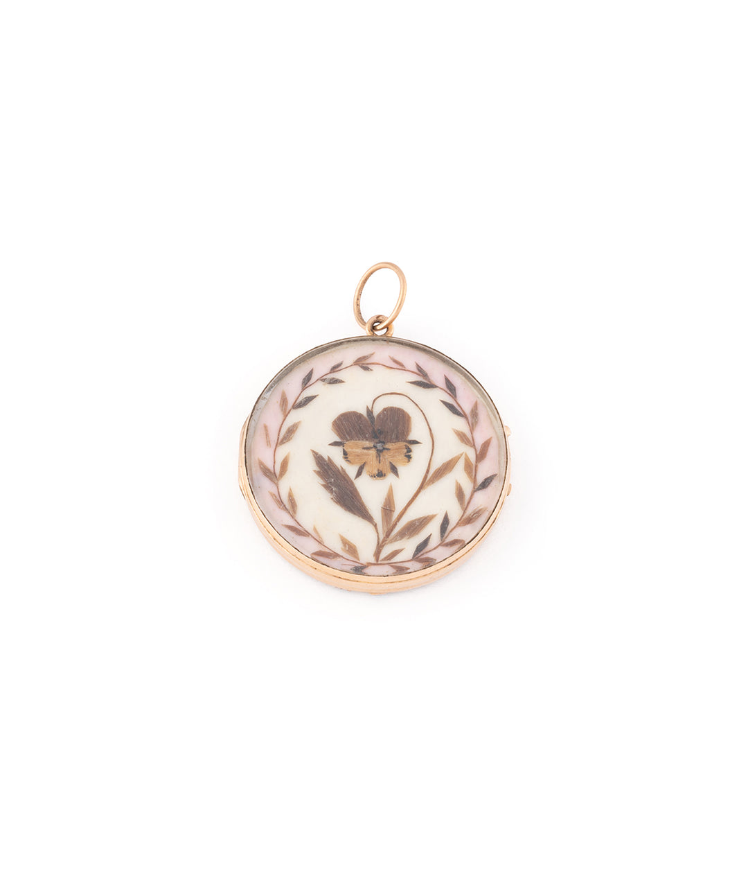 Antique hair pendant with initials "Luana" - Caillou Paris 
