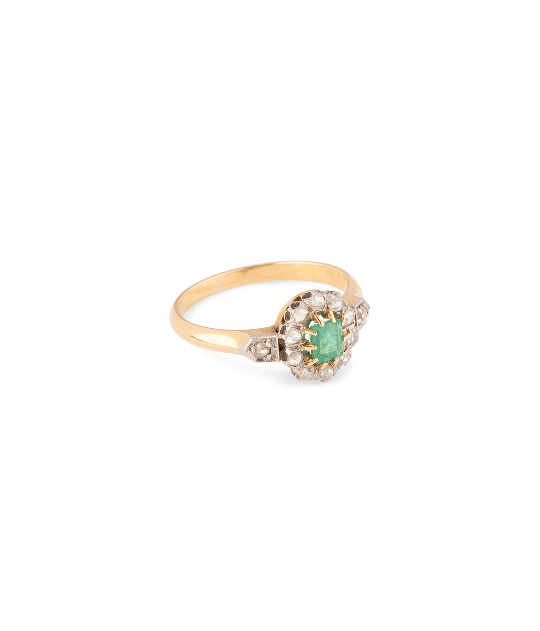 Antique-halo-ring-emerald-Kadoch-Caillou-Paris