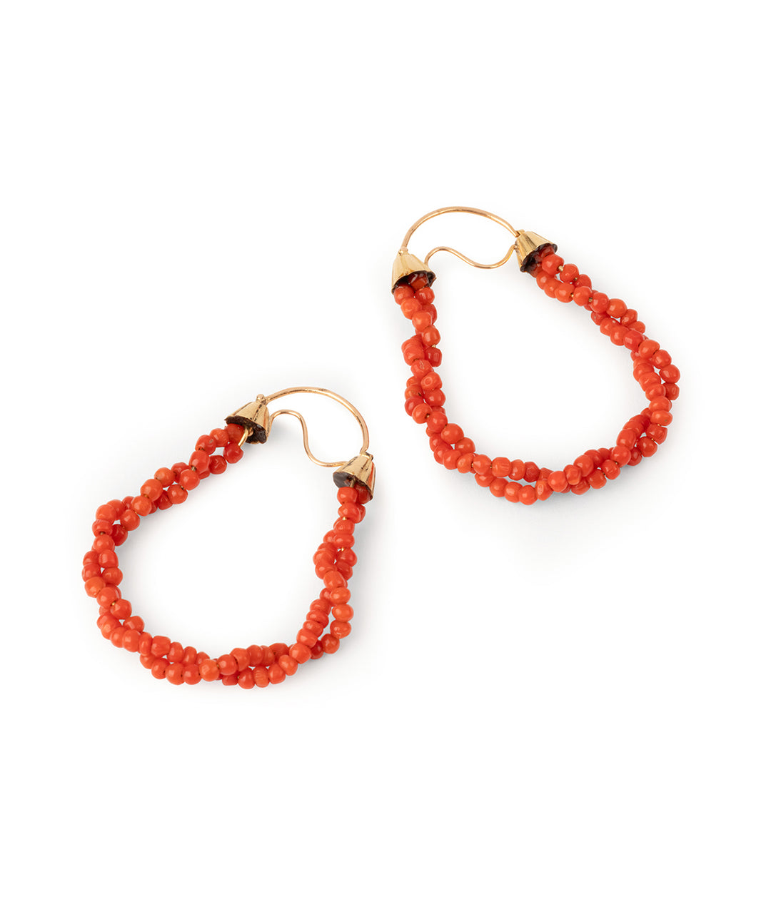 Antique-hoop-earrings-coral-18k-gold-Ceri