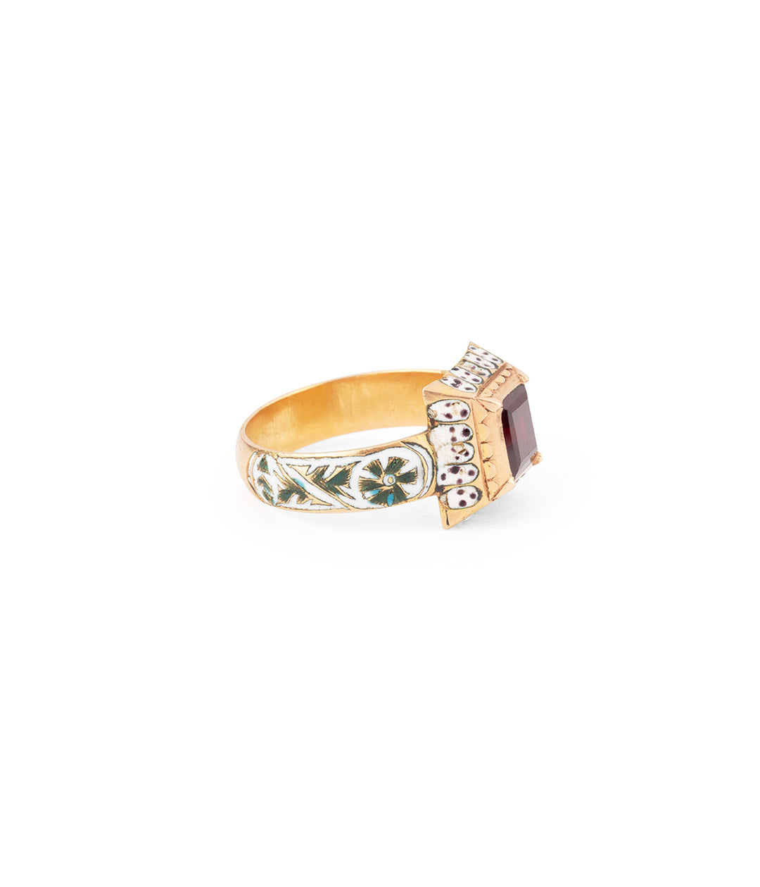 Antique indian-inspired enamel ring "Polian" - Caillou Paris