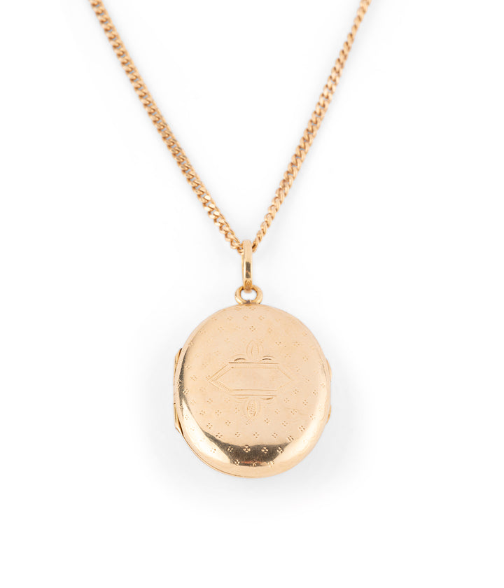 antique locket pendant in gold and garnet "Abelia" - Caillou Paris