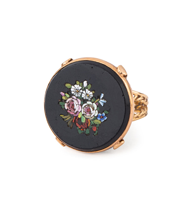 Antique-micromosaic-ring-18k-gold-Macia-Caillou-Paris