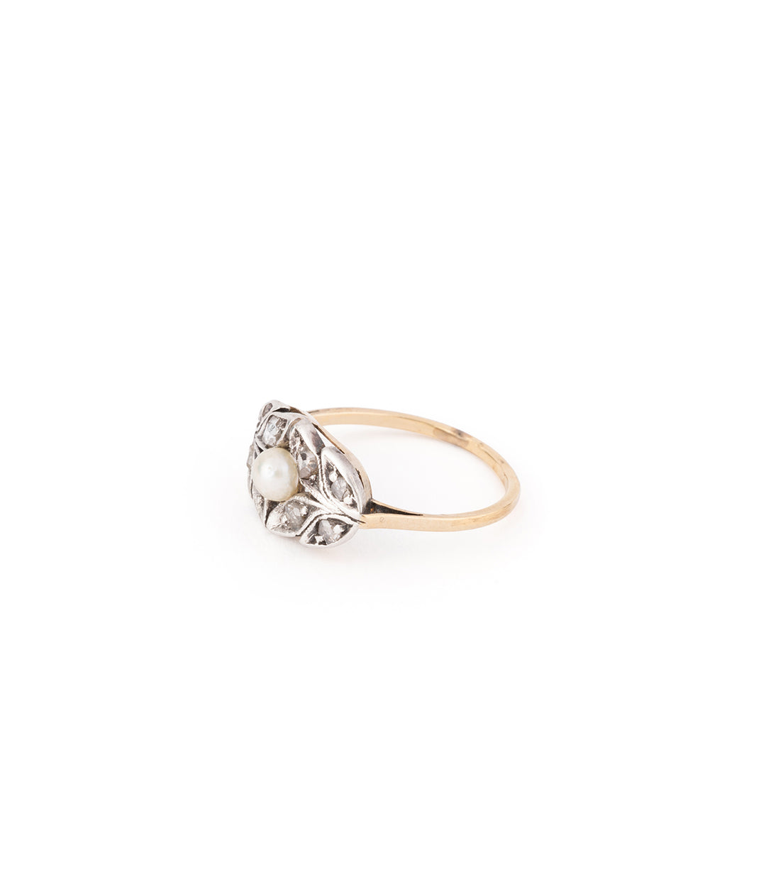 Antique pearl diamond engagement ring "Anastas" - Caillou Paris