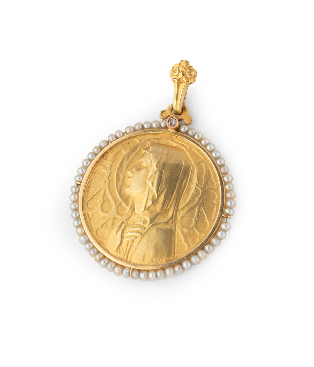 Antique-religious-medal-gold-pearls-Jouli-Caillou-Paris