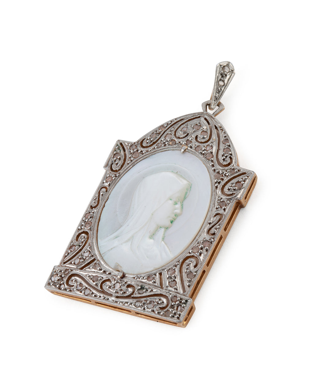 Antique-religious-medal-mother-of-pearl-Riou-Caillou-Paris