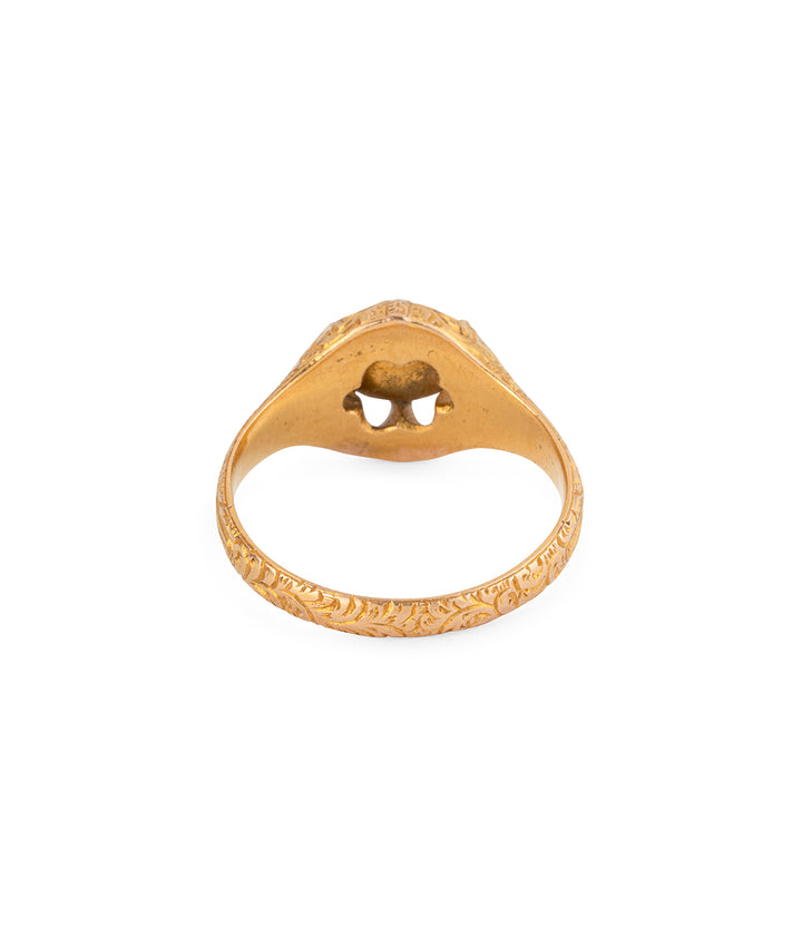 Antique-ring-rosecut-diamond-18k-gold-Como-Caillou-Paris