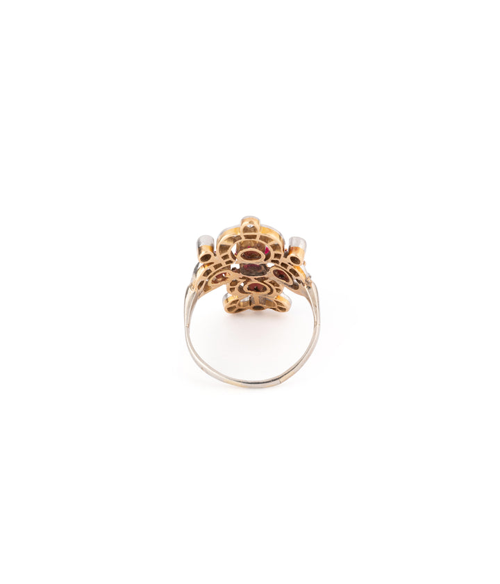 Antique ruby diamond duchesse ring "Makya" - Caillou Paris