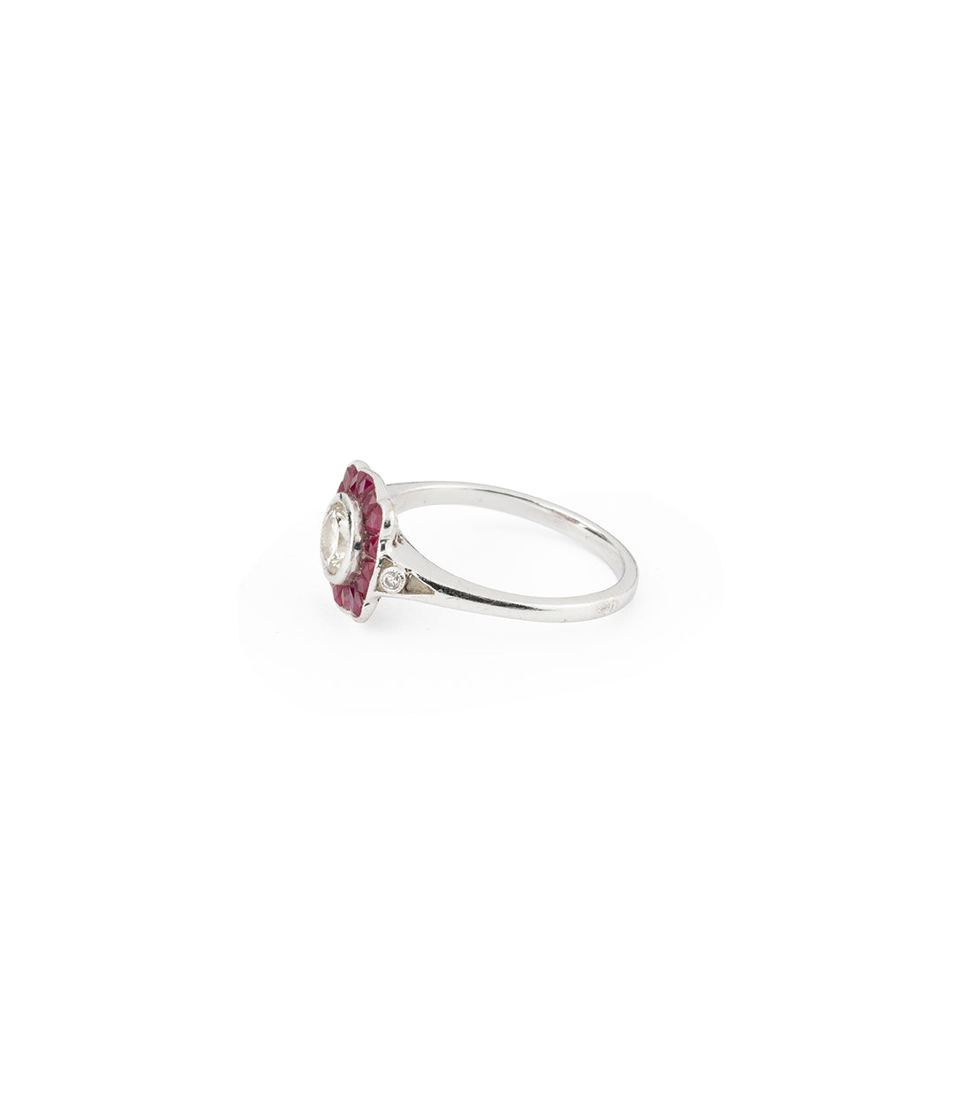Antique ruby diamond engagement ring Nokosi - Caillou Paris