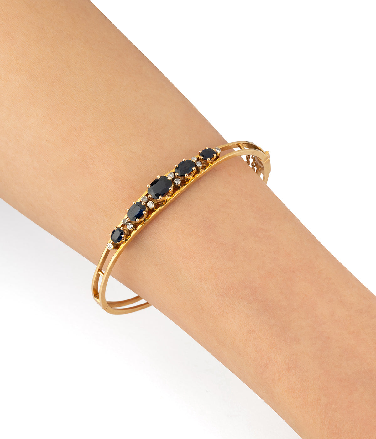 Antique saphhire wedding bangle Ioustina - Caillou Paris