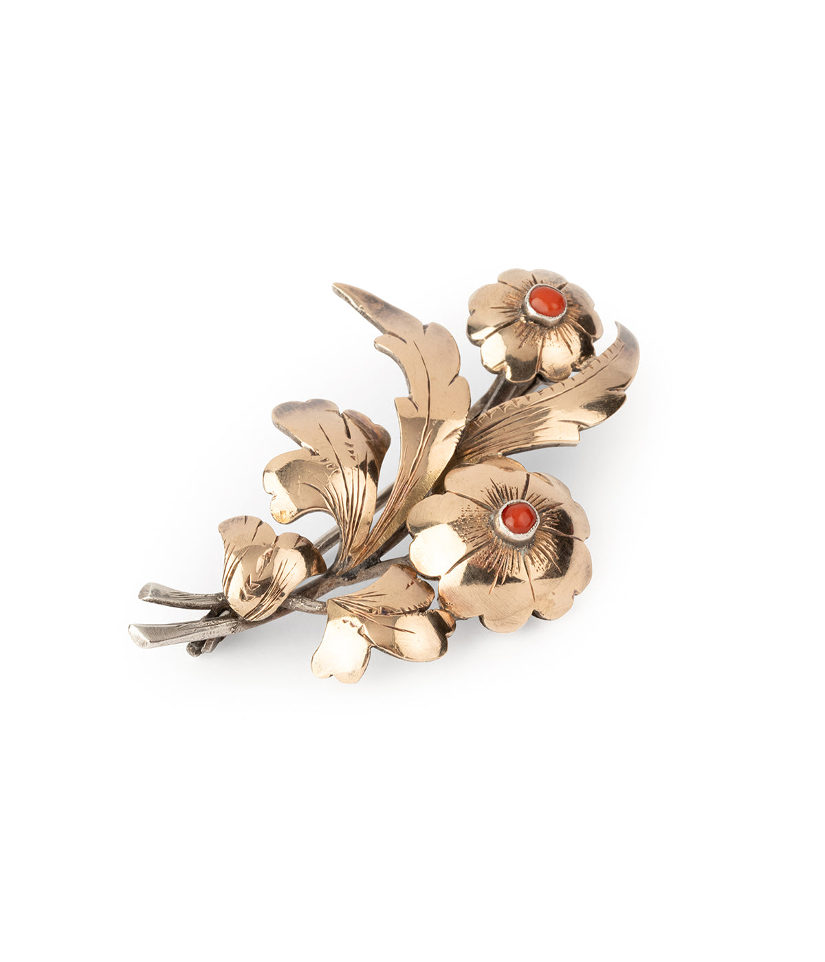 Antique-silver-brooch-coral-flowers-Albia