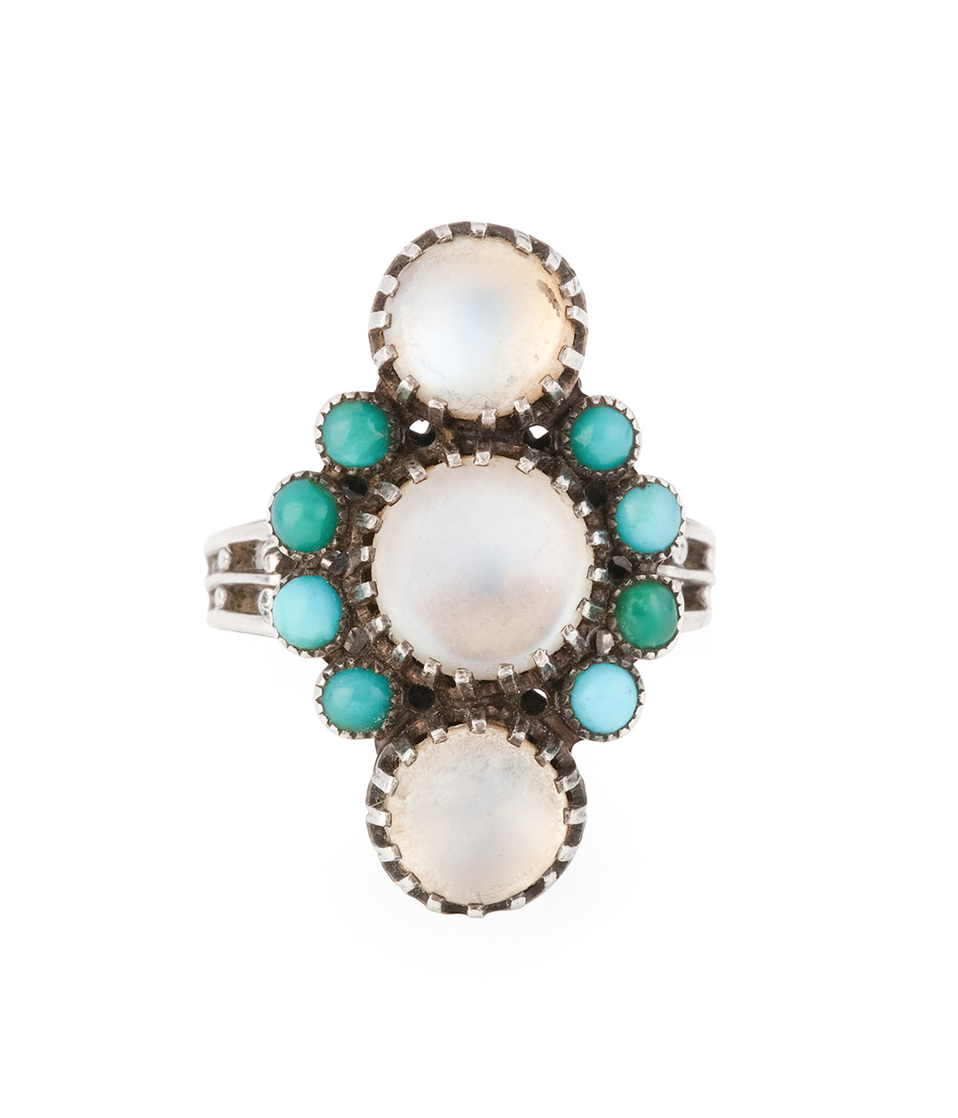 Antique-silver-ring-moonstone-turquoise-Elmo-Caillou-Paris