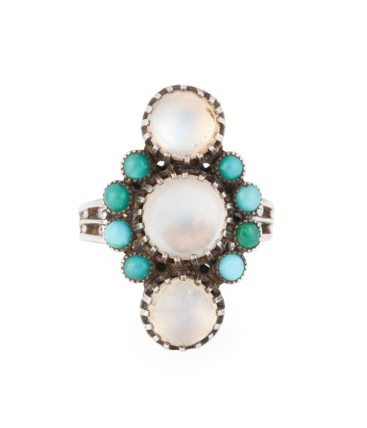 Antique-silver-ring-moonstone-turquoise-Elmo-Caillou-Paris