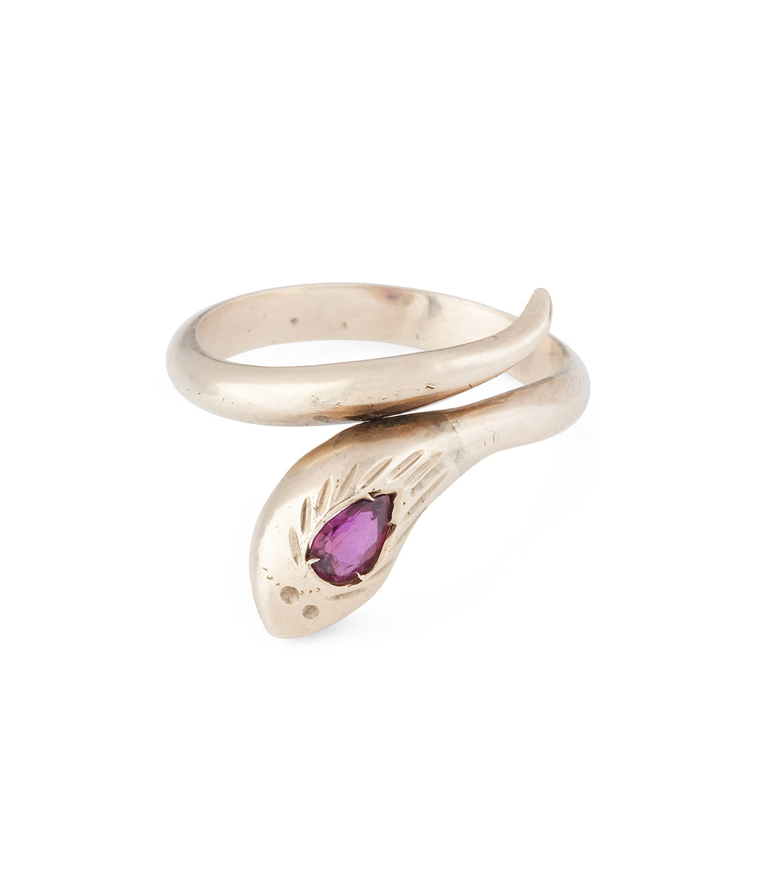 Antique-snake-ring-garnet-Amra-Caillou-Paris
