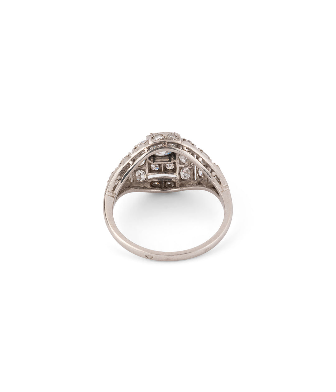 Art deco antique ring engagement ring platinum and diamonds "Eamon" - Caillou Paris