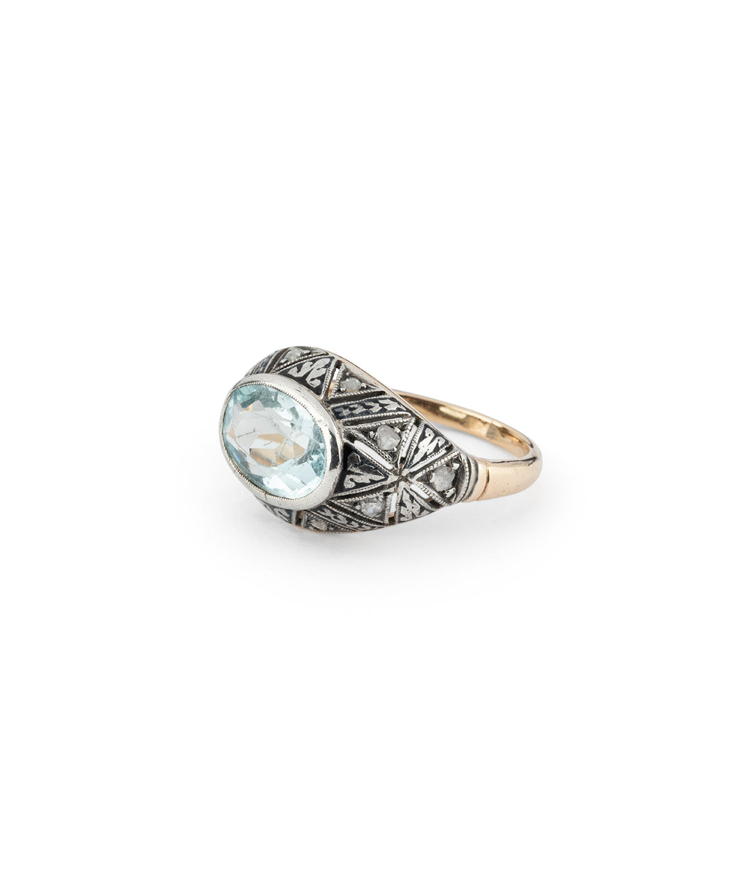 Art deco aquamarine diamond ring Hiob - Caillou Paris