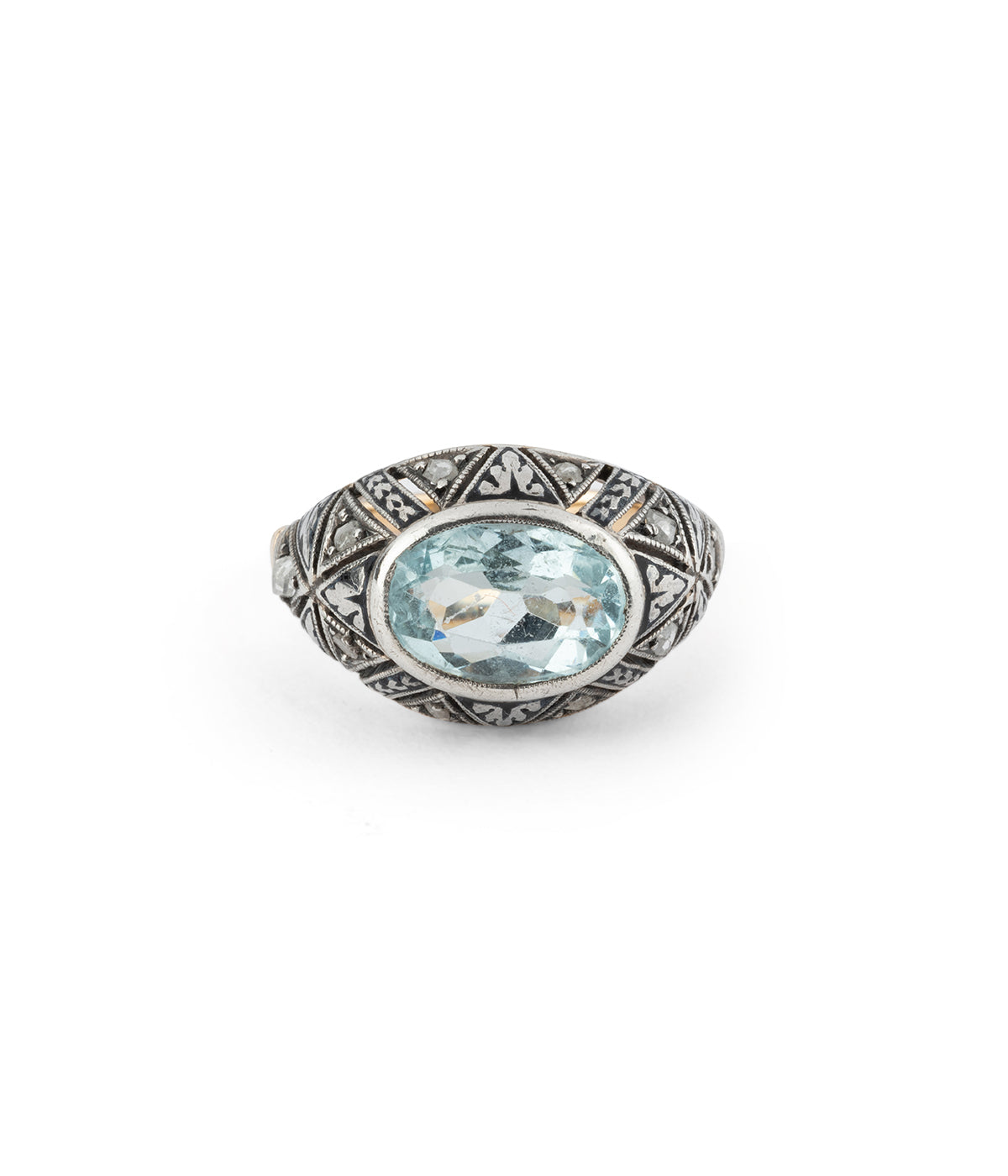 Art déco gold and silver ring Hiob - Caillou Paris