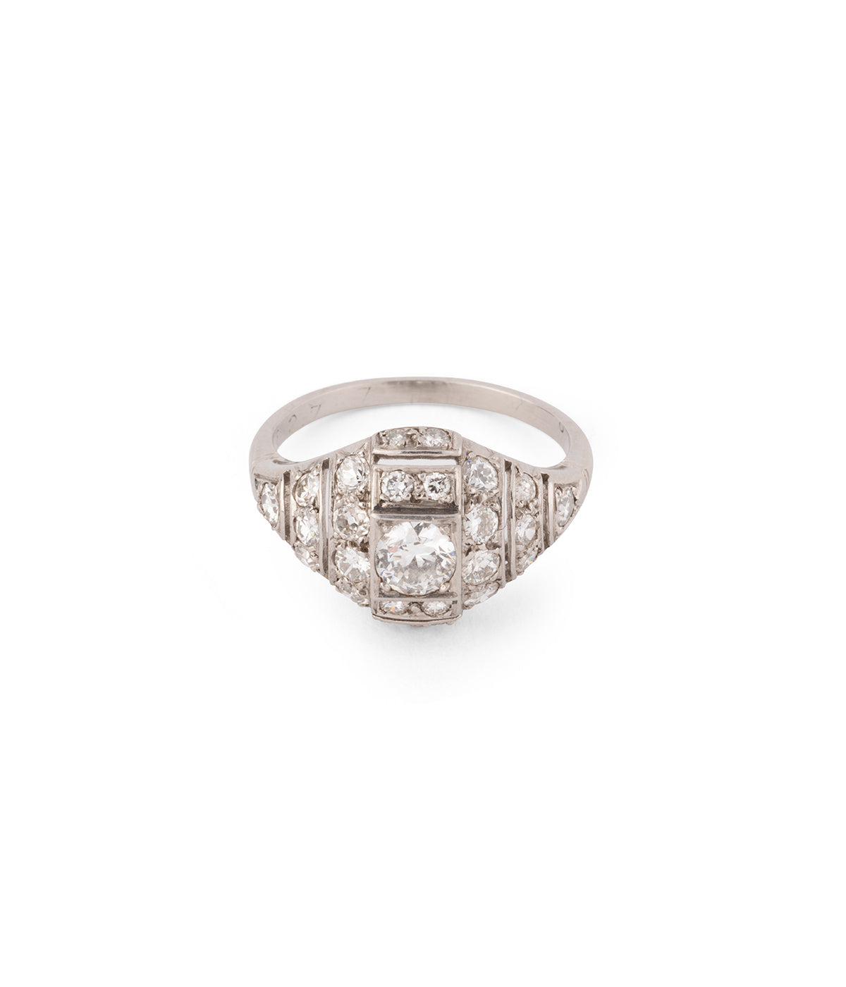 Art deco ring platinum diamonds "Eamon" - Caillou Paris
