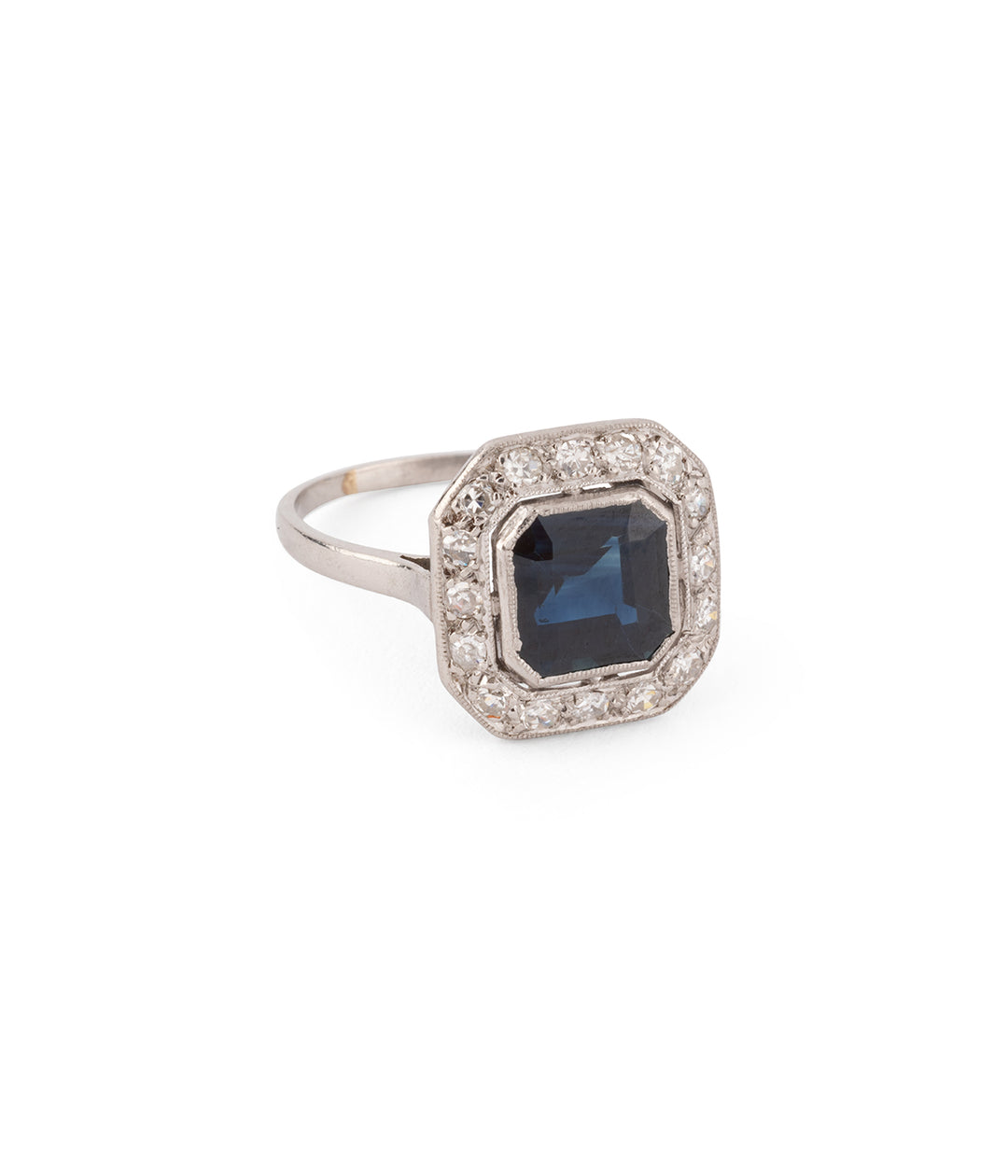 Art deco sapphire platinum ring "Raimo" - Caillou Paris