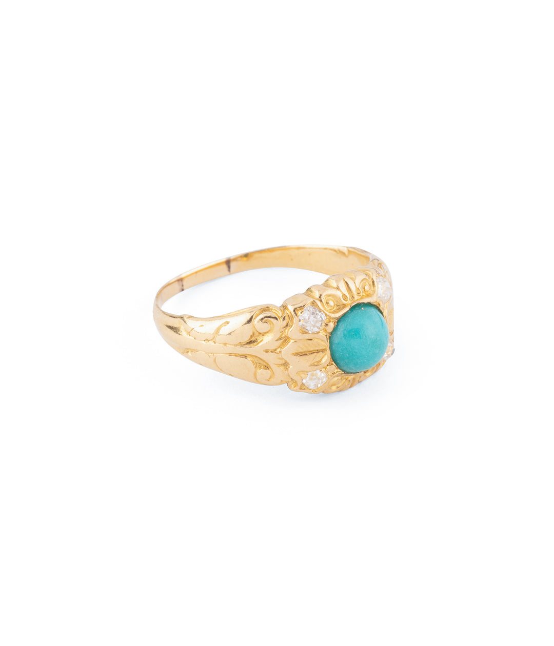 Bague 1900 turquoise diamants "Grichia" - Caillou Paris