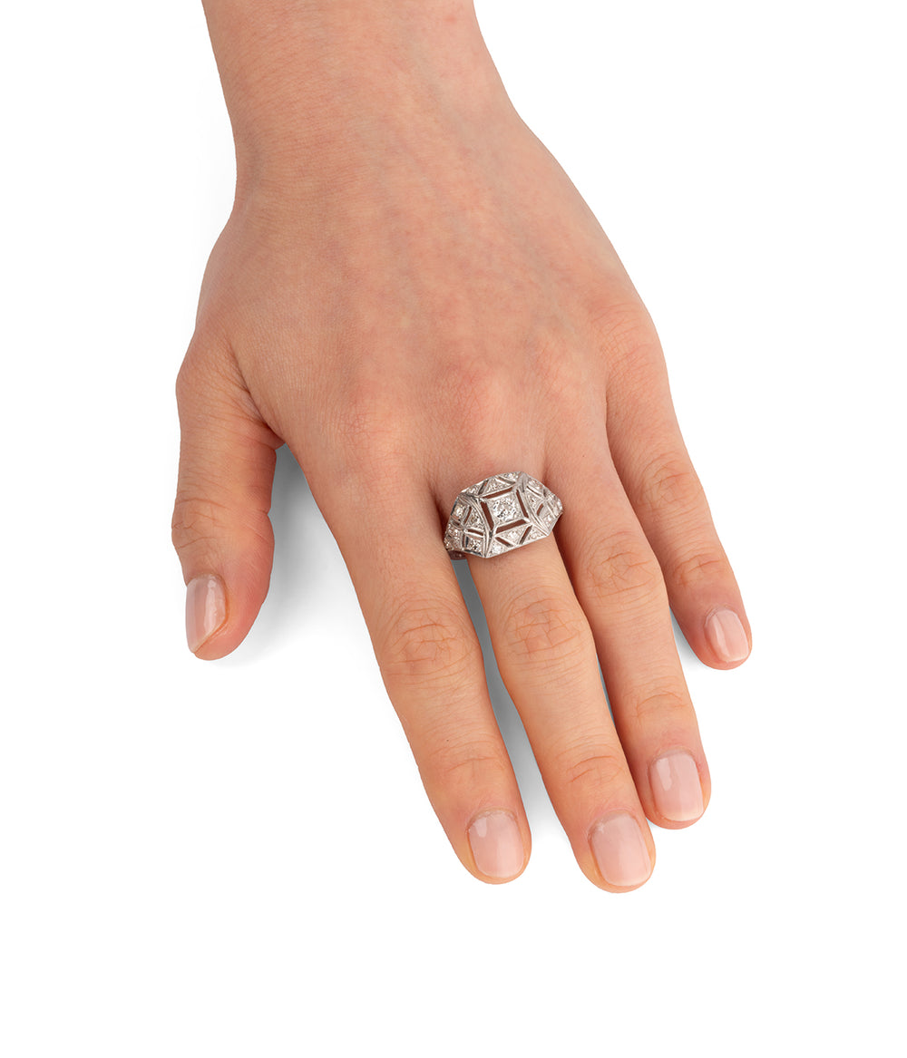 Bague Art déco diamants
