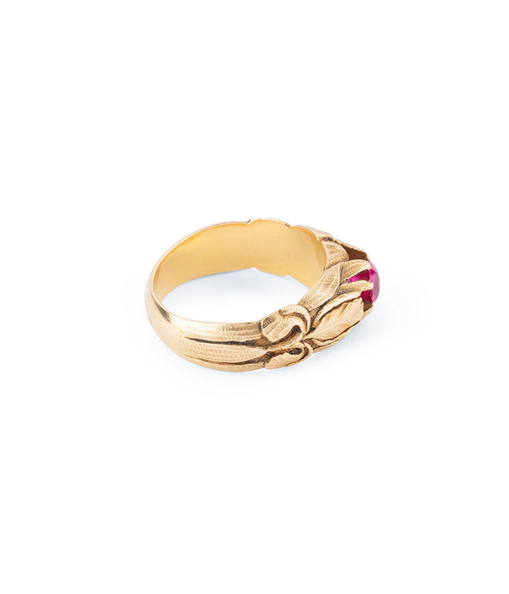 Bague Art nouveau fleurs rubis "Oursa" - Caillou Paris