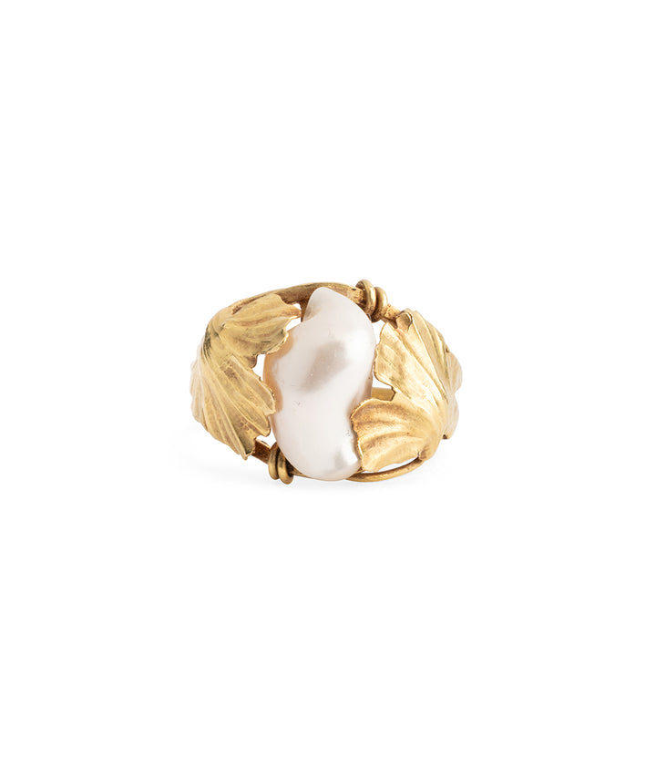 Bague-Art-nouveau-gingko-biloba-perle-colot-Caillou-Paris