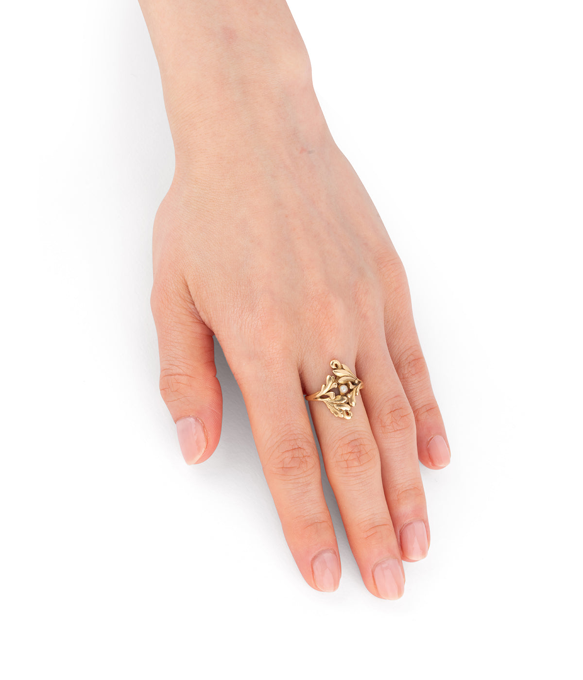 Bague Art nouveau en or et perle "Heia" - Caillou Paris