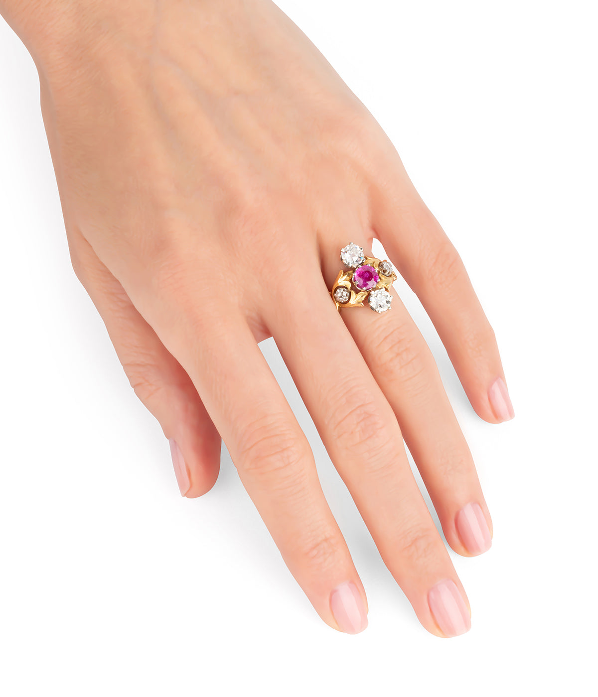 Bague-Art-nouveau-or-rubis-Arly-Caillou-Paris