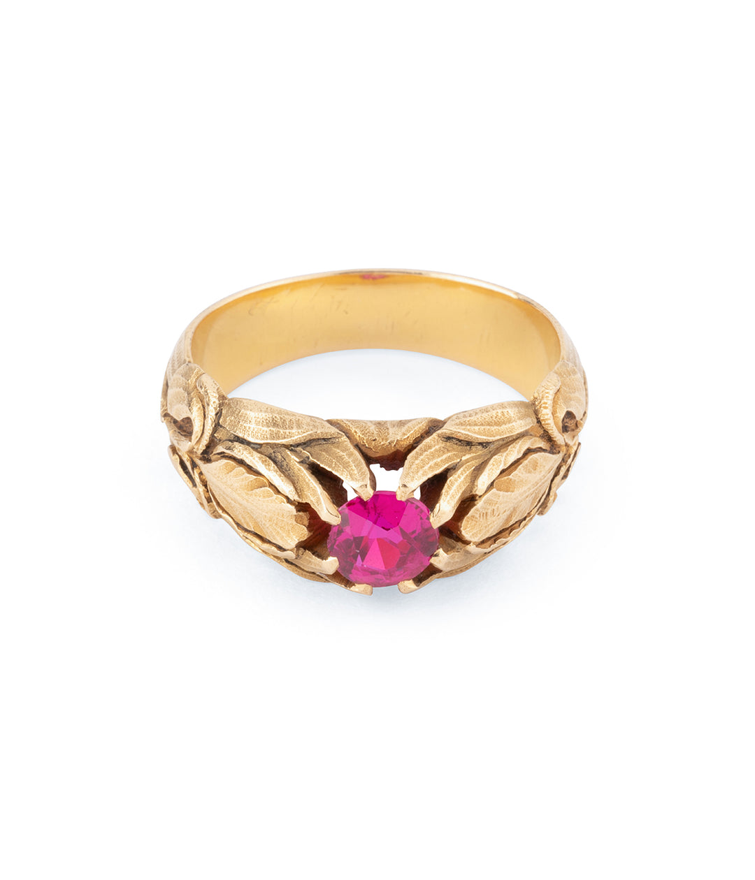 Ancienne bague fleurs rubis "Oursa" - Caillou Paris