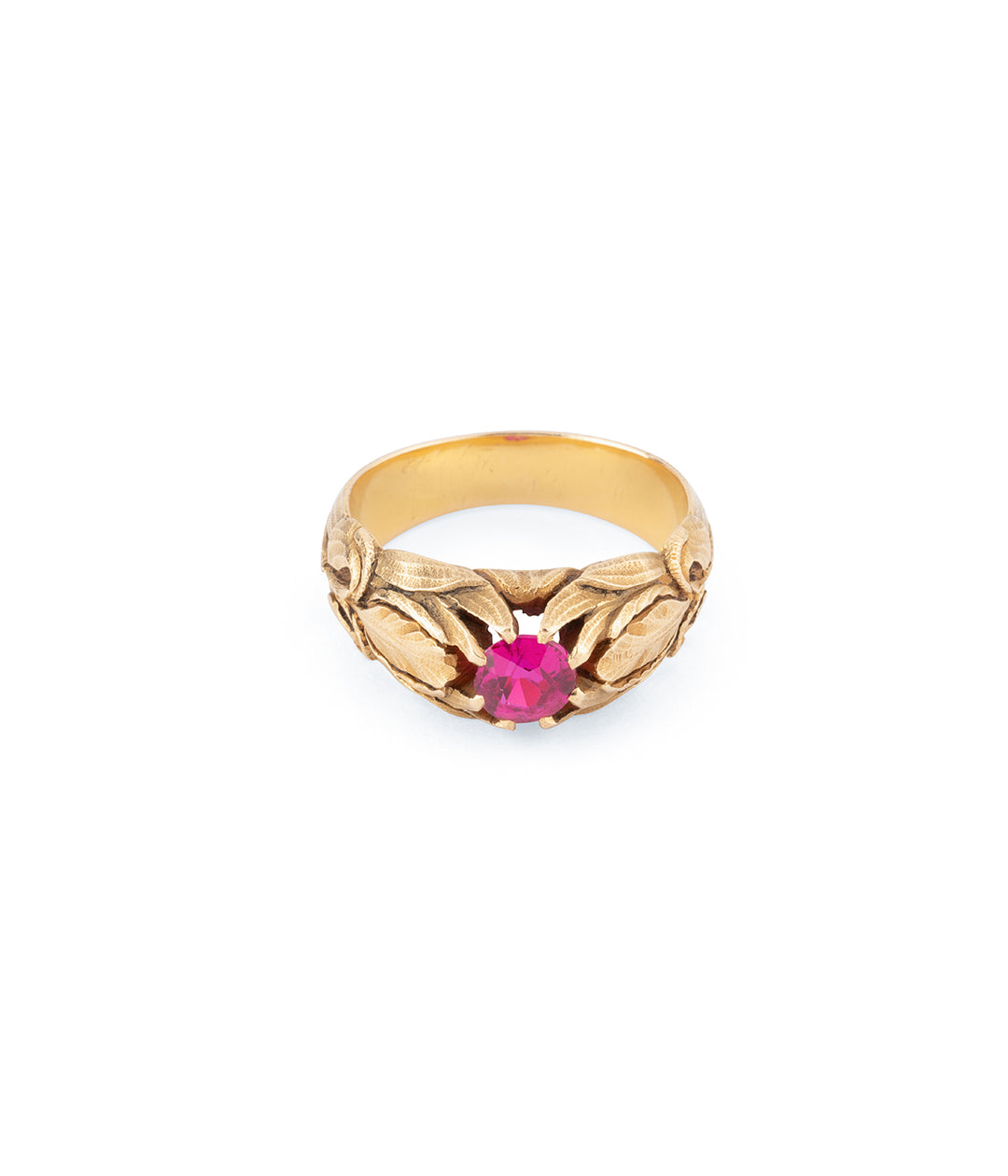 Bague Art nouveau rubis or 18carat "Oursa" - Caillou Paris