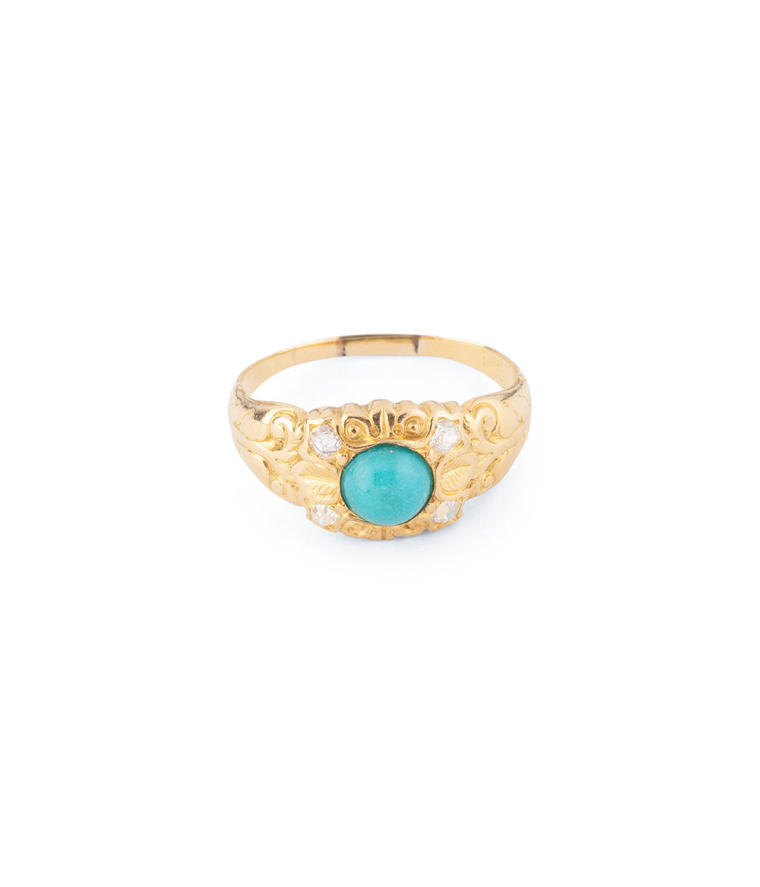 Bague Art nouveau turquoise diamants "Grichia" - Caillou Paris