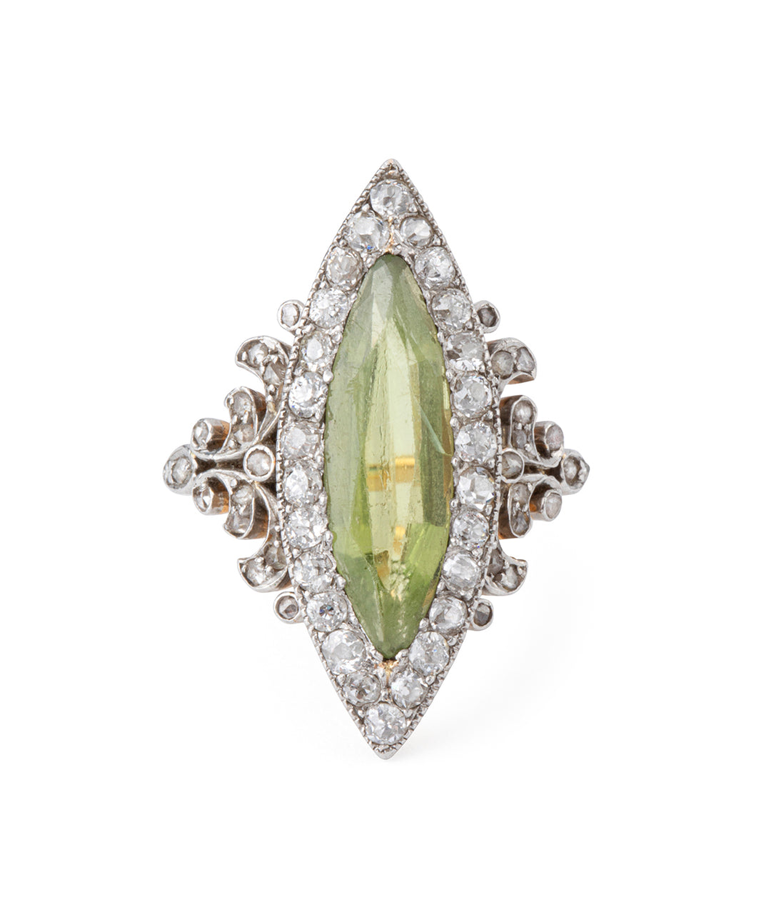 Bague-Belle-epoque-ancienne-spinelle-vert-Jetta-Caillou-Paris