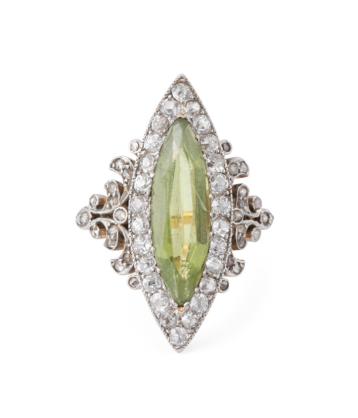 Bague-Belle-epoque-ancienne-spinelle-vert-Jetta-Caillou-Paris
