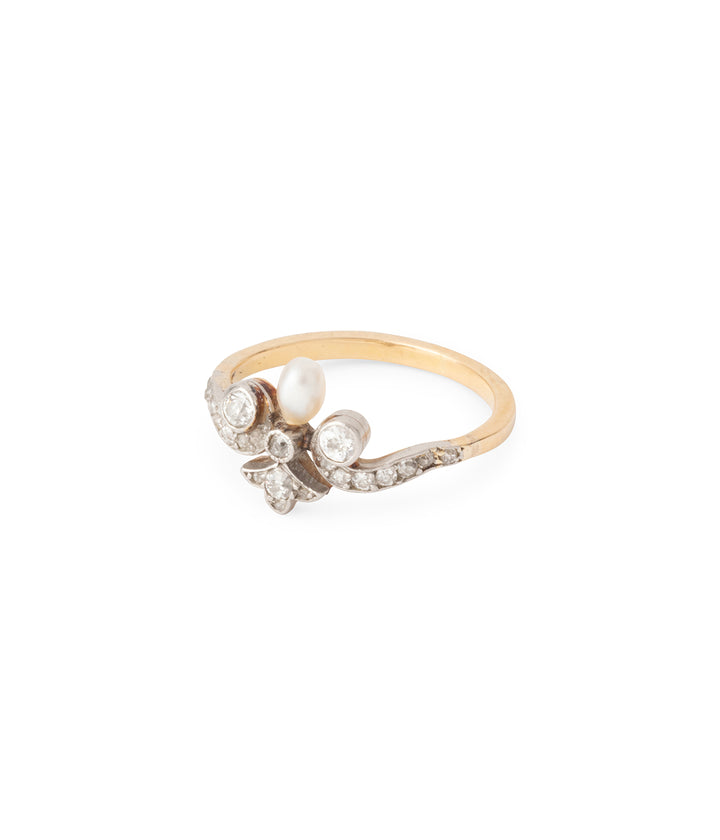 Bague-Duchesse-ancienne-diamants-perle-Kushila