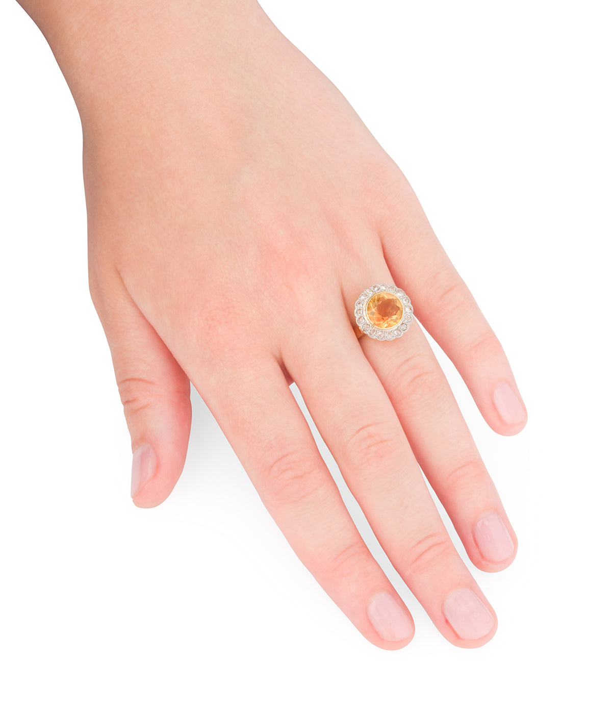 Bague-Marguerite-ancienne-citrine-diamants-Valeda-Caillou-Paris