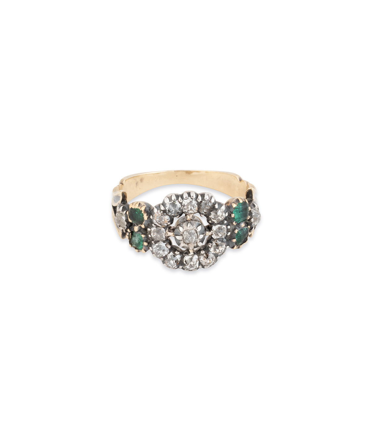 Bague-Marguerite-ancienne-emeraudes-diamants-Danie