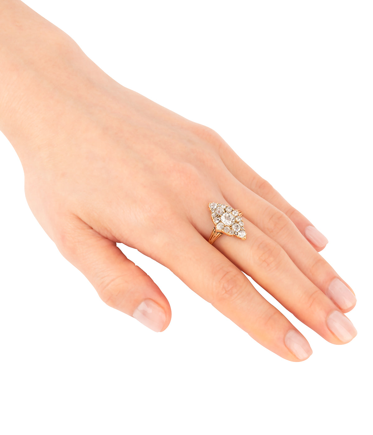 Bague-Marquise-ancienne-or-diamants-Mikhah-Caillou-Paris