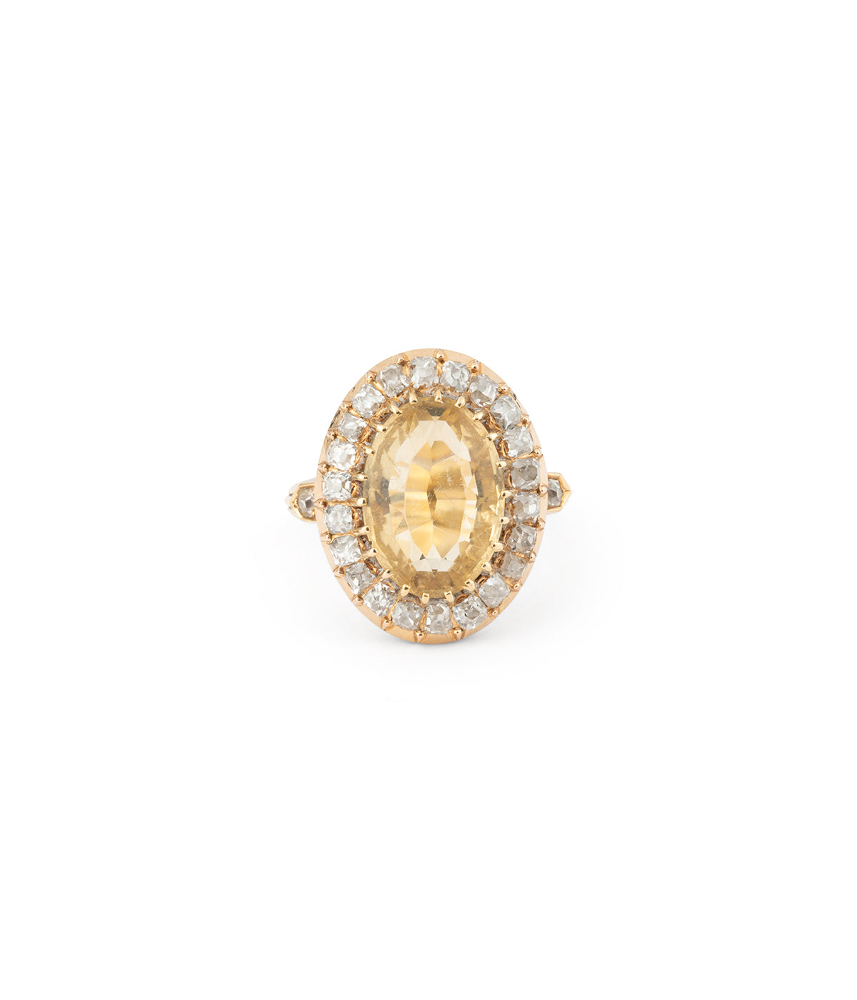 Bague Pompadour ancienne citrine diamants Genny - Caillou Paris