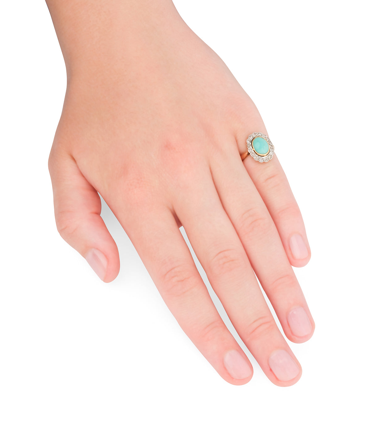 Bague-Pompadour-ancienne-turquoise-diamants-Moina-Caillou-Paris