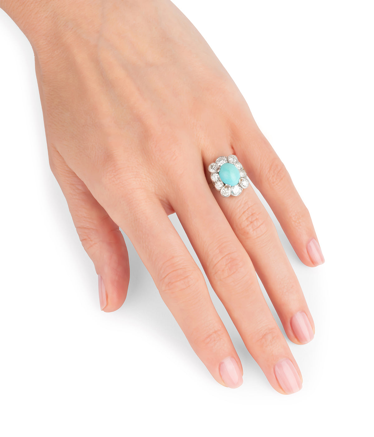 XJruixi Vintage Grand Ovale Naturel Turquoise Pierre Anneau XJruixi Vintage Grand Ovale Naturel Turquoise Pierre Anneau