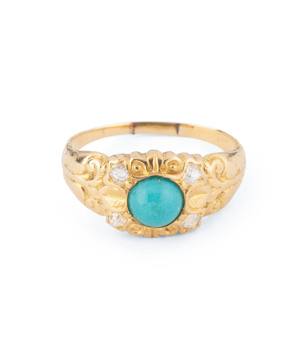 Bague ancienne cabochon turquoise "Grichia" - Caillou Paris